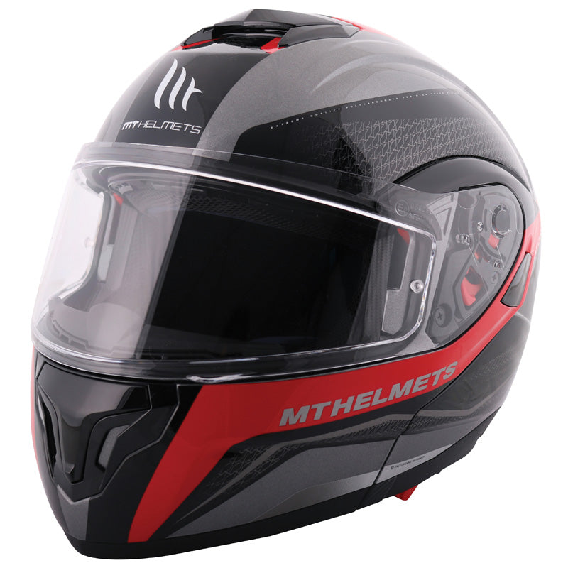 MT HELMETS ATOM SV TARMAC GL BK/RD/GR LG IT-025-106