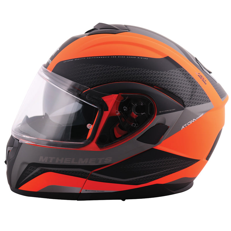 MT HELMETS ATOM SV TARMAC OR FLUO LG IT-025-136