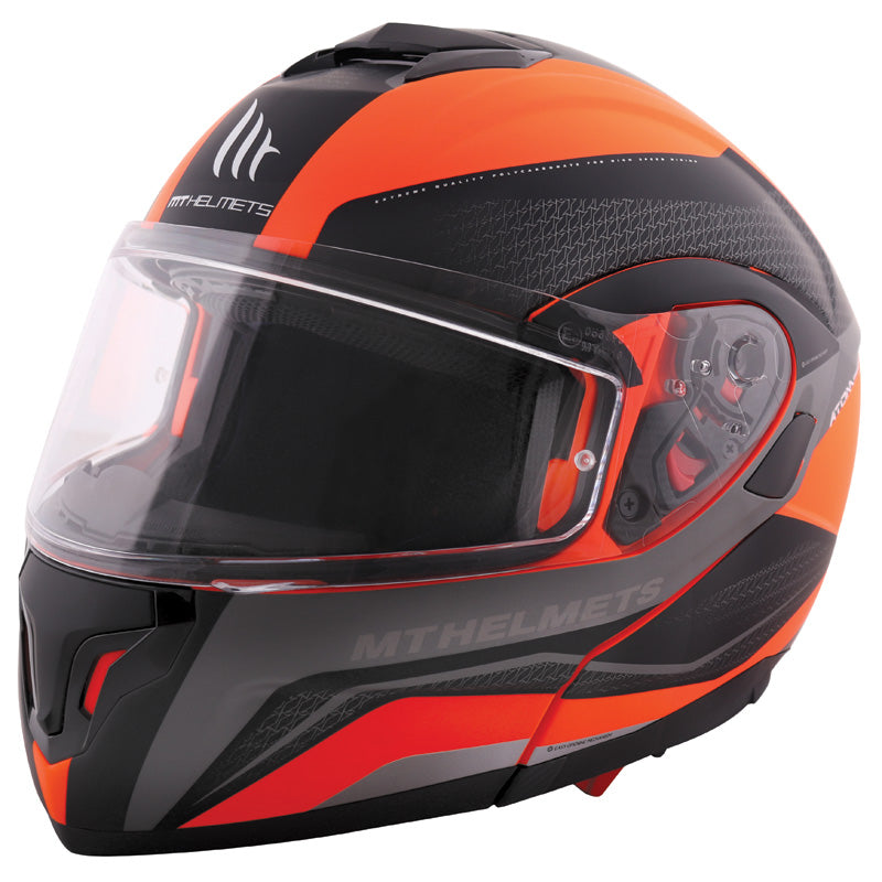 MT HELMETS ATOM SV TARMAC OR FLUO LG IT-025-136