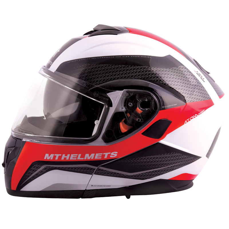 MT HELMETS ATOM SV TARMAC WHITE/RED LG IT-025-166
