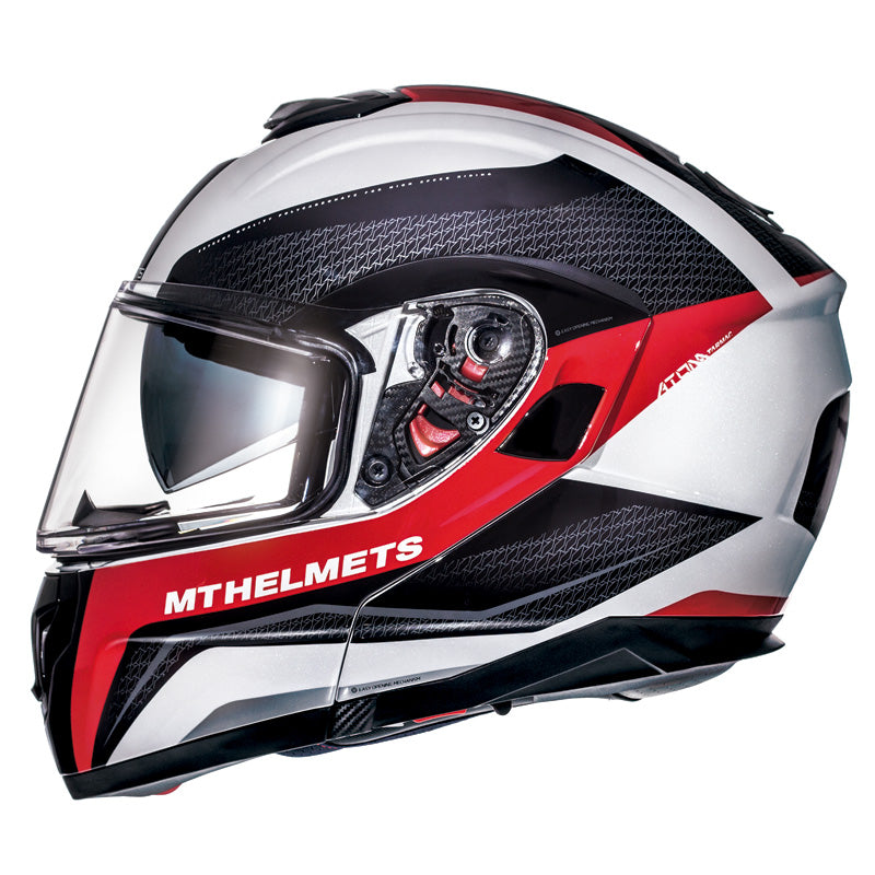 MT HELMETS ATOM SV TARMAC WHITE/RED LG IT-025-166