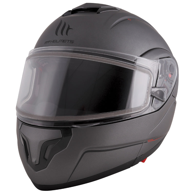 MT HELMETS ATOM SV SOLID D/L TITANIUM MAT LG IT-025-236