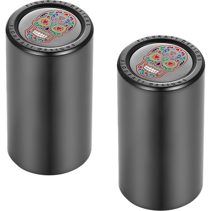 FIGURATI DESIGNS ND MAG DOCKING COVERS BLACK WITH SUGAR SKULL-25.2X46.5MM FD30-DC-25.2/46.2-BLK