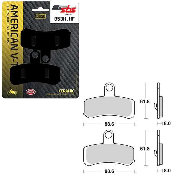 SBS HIGH POWER & NOISE REDUCTION CERAMIC BRAKE PAD  6490853100