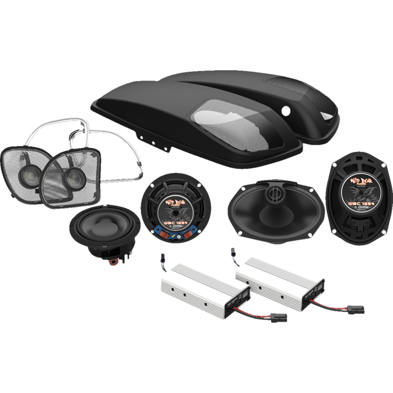 WILD BOAR AUDIO WBA FRONT SPKRS/LIDS W 6X9"/DUAL AMP 800 WATT KIT 15-23 FLTR WBA 800.4RG KIT