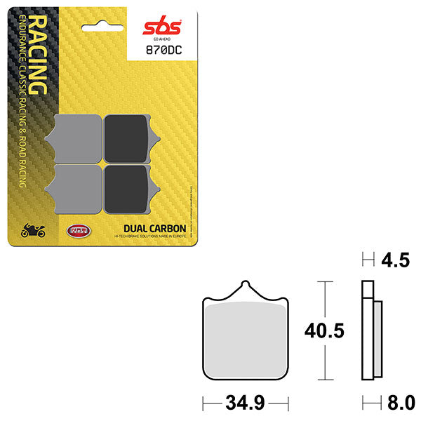 SBS DUAL CARBON FRONT FOR RACE USE ONLY BRAKE PAD  6290870100