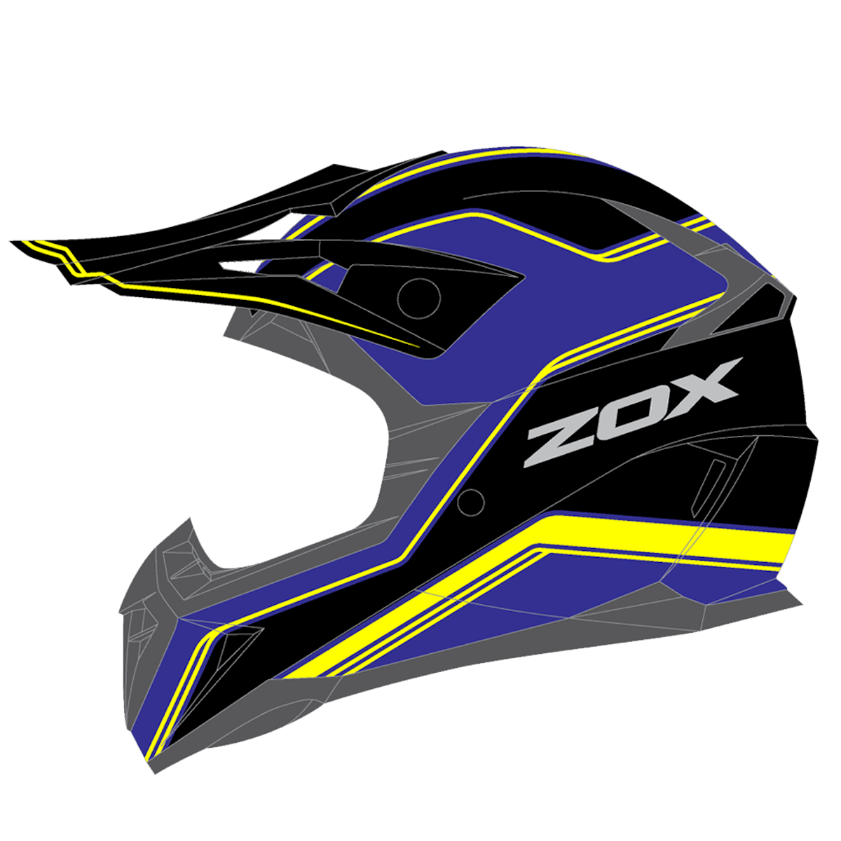 ZOX PULSE VIGOR BLK/PUR/YEL XL YM-915