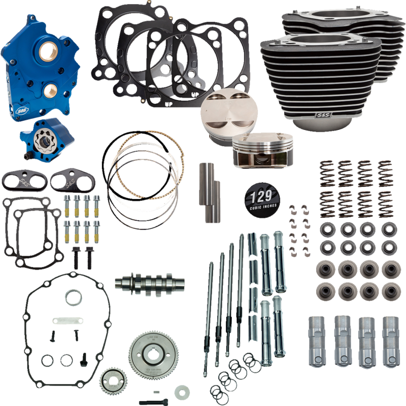 S&S CYCLE 129” BLACK W/HIGHLIGHT (OIL / GEAR / CHROME) 310-1224