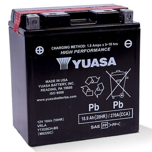 YUASA AGM BATTERY YTX20CH-BS YUAM6220C