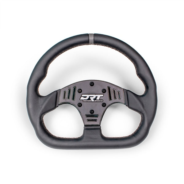DRT MOTORSPORTS 330MM D-SHAPE STEERING WHEEL - LEATHER 10005SW03301