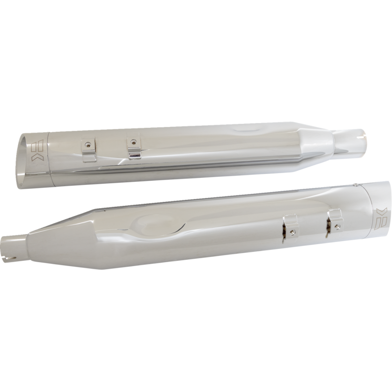 KHROME WERKS 4.5 CHROME SLIP-ON MUFFLERS, CHROME EDGE TIPS, M8 202665