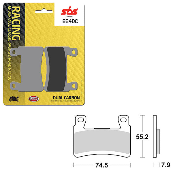 SBS DUAL CARBON FRONT FOR RACE USE ONLY BRAKE PAD  6290894100