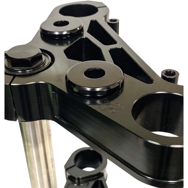 PRO-ONE PERF.MFG. HANDLEBAR RISER DAMPER KIT,  BLK ANO BILLET CAPS, 103070B