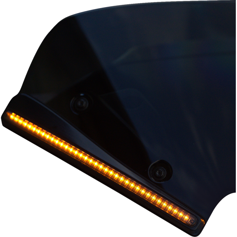 CUSTOM DYNAMICS LIGHT  LED TURN SIGNAL WINDSHIELD TRIM BLACK W/SMK LENS CD-RG23-SWT-B