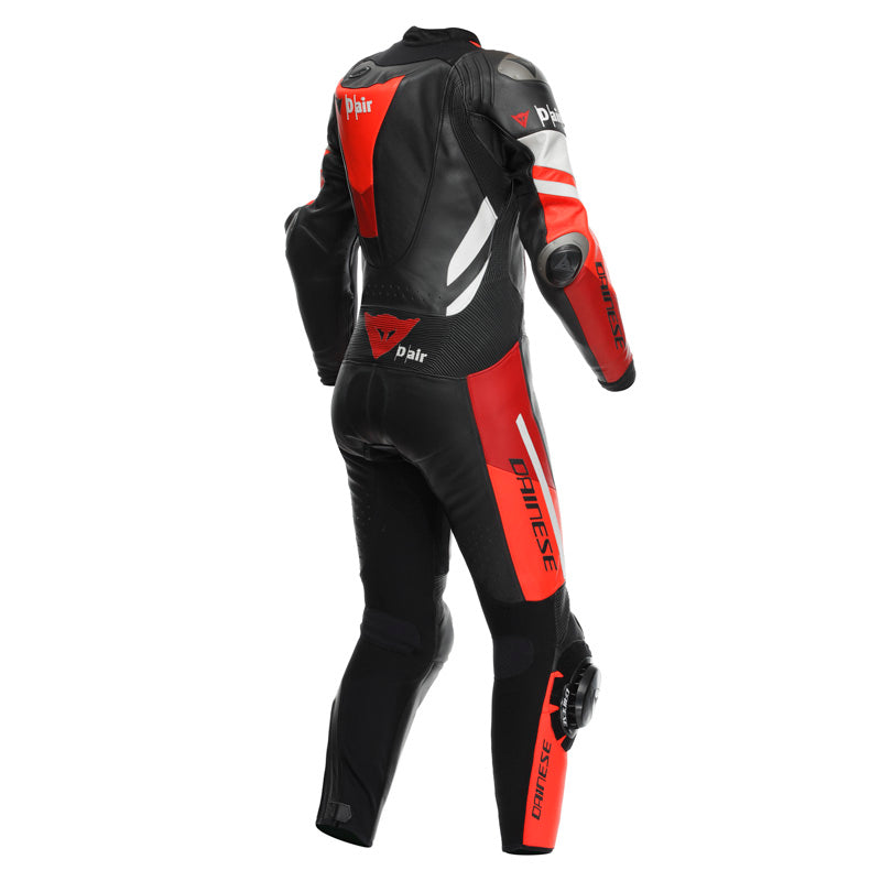 DAINESE MISANO 3 PERF D-AIR 1PC LTHR WMN BLK/RD/FLUO-RD 5 2D10031-12I-52