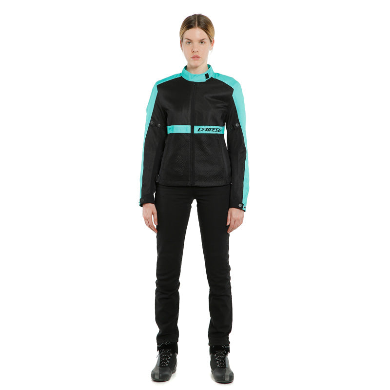 DAINESE RIBELLE AIR LADY TEX JACKET BLACK/ACQUA-GREEN 2735245-26F-40