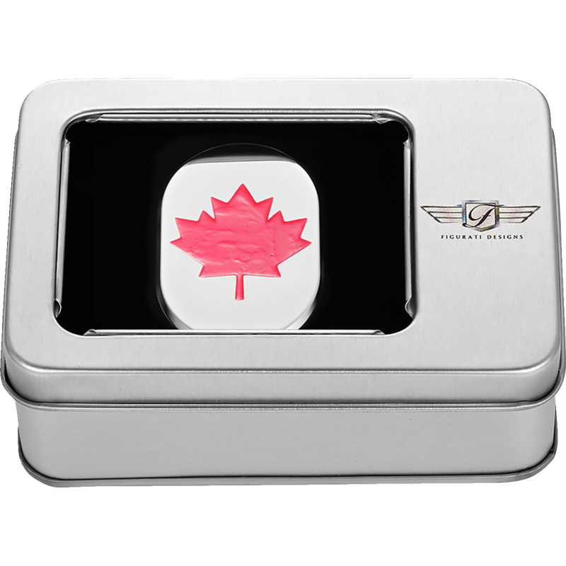 FIGURATI DESIGNS RED MAPLE LEAF ANTENNA COVER LEFT SILVER FD03-AC-SS-LT