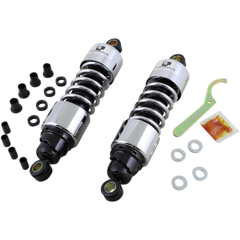 PROGRESSIVE SUSPENSION 11.5" 06-16 FLH/FLT 412 STD CHROME SHCKS 412-4074C