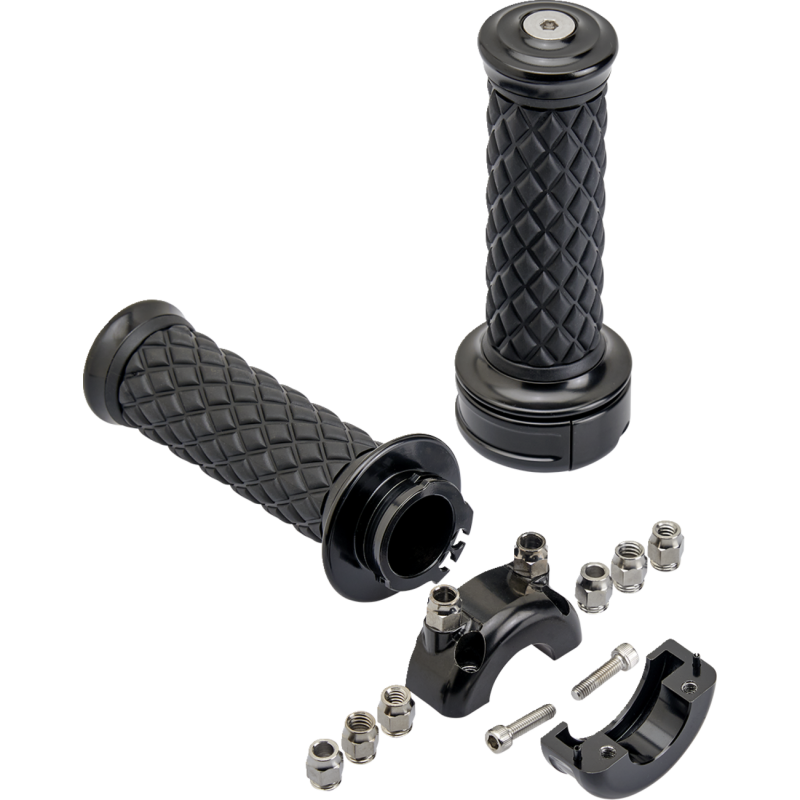 BILTWELL GRIPS ALUMICORE CSTM BLK 6606-201-01