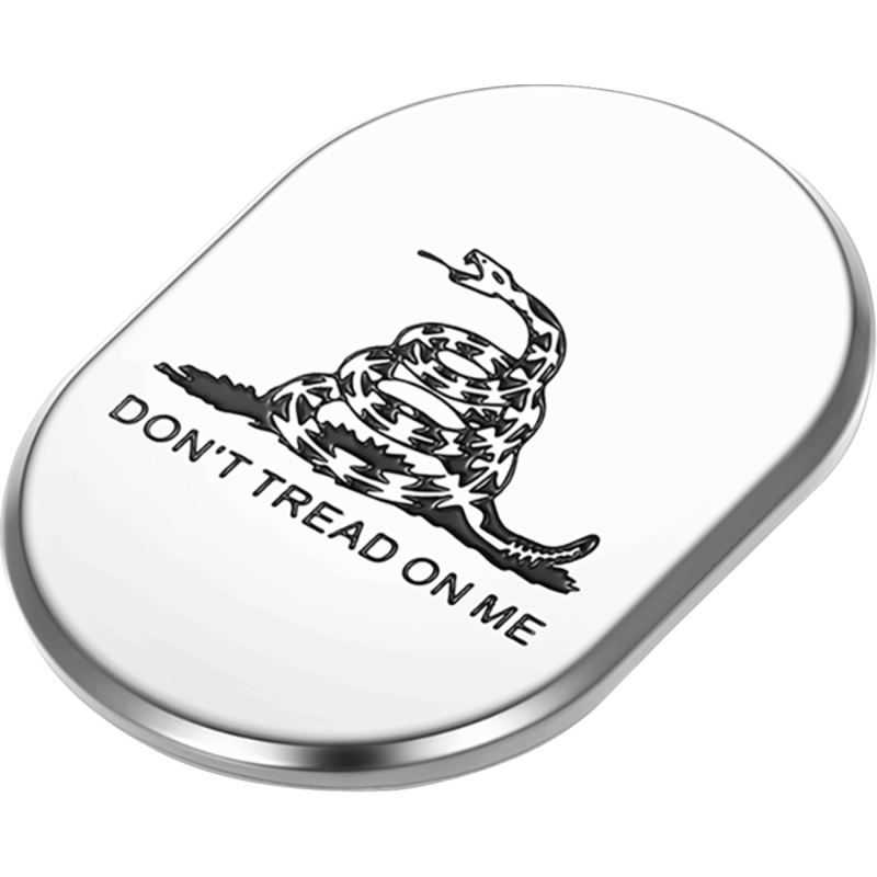 FIGURATI DESIGNS BACK FENDER COVER SILVER WITH DON'T TREAD ON ME-LEFT FD40-AC-SS-LT