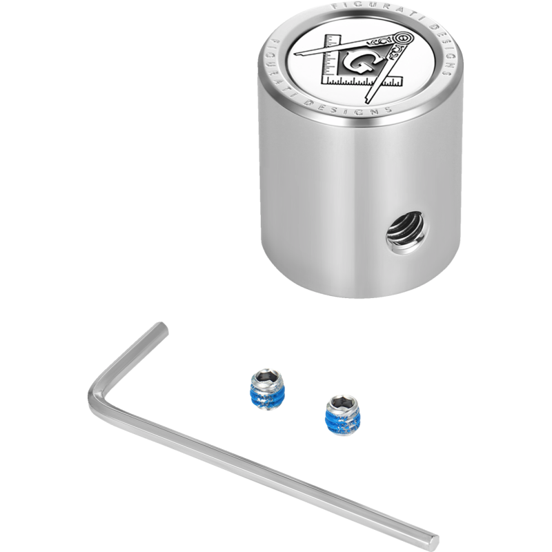 FIGURATI DESIGNS HEEL-TOE SHIFTER COVER SILVER WITH MASONIC EMBLEM FD42-HTSC-SS