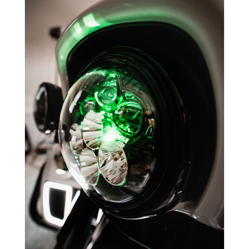 CUSTOM DYNAMICS HEADLIGHT SHARK DEAMON 7" LED COLOR CHANGING SD2-7-14