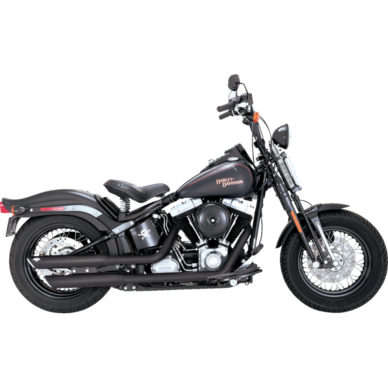 VANCE & HINES MUFFLERS 3" TWIN SLASH BLACK DLX CRSBNS SLM 46842