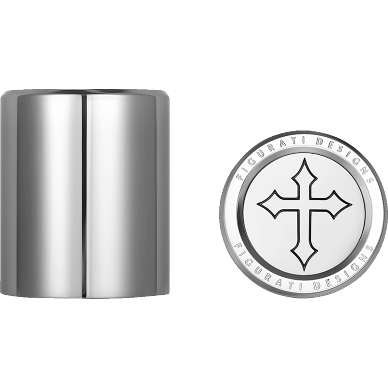 FIGURATI DESIGNS ND MAG DOCKING COVERS SILVER WITH CROSS-27.2X32MM FD41-DC-27.2/32-SS