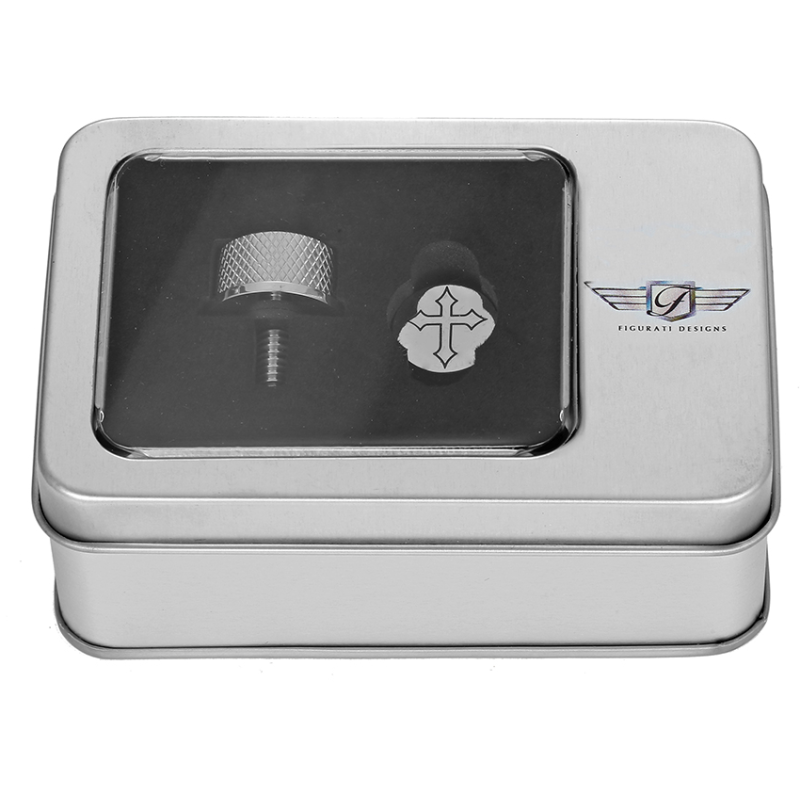 FIGURATI DESIGNS SEAT SCREW SILVER WITH 3M CROSS INSERT FD41-SEAT_SCREW-SS
