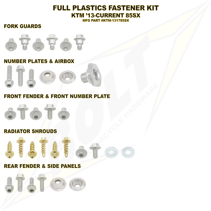 BOLT KTM FULL PLASTICS FASTENER (KT) KTM-131785SX