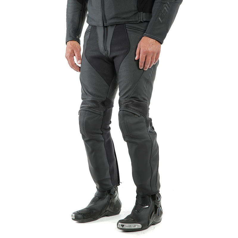 DAINESE PONY 3 PERF. LEATHER PANTS BLACK-MATT 1553712-076-60