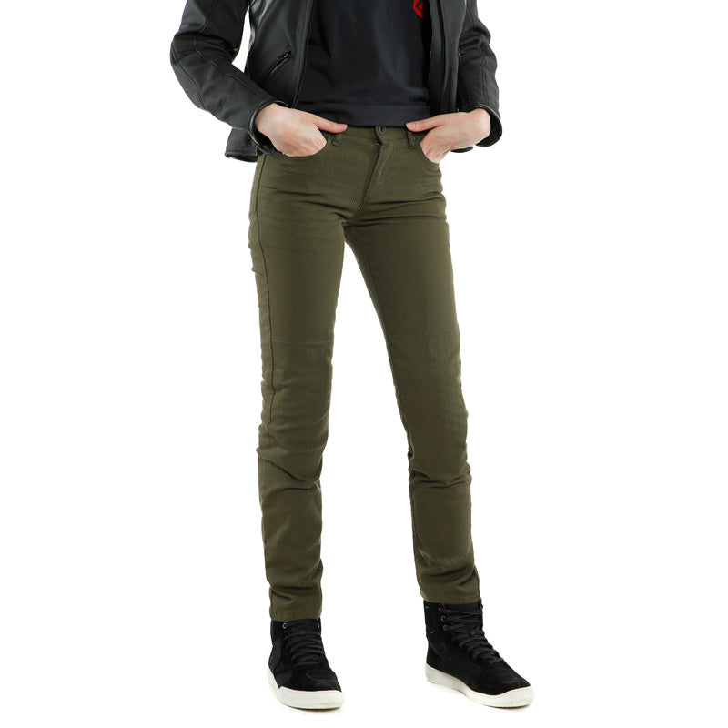 DAINESE CLASSIC SLIM LADY TEX PANTS OLIVE 2755152-118-29