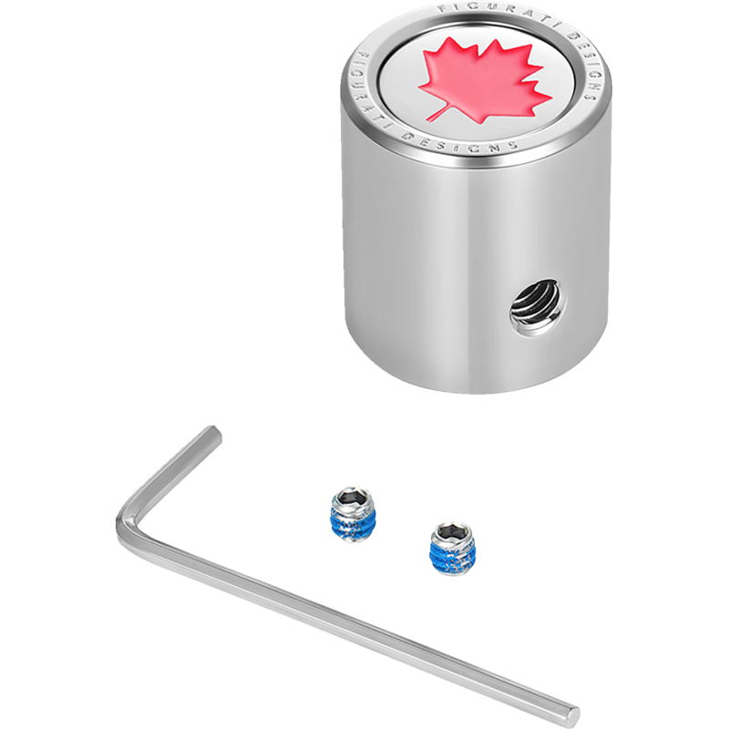FIGURATI DESIGNS RED MAPLE LEAF SHIFTER COVER SILVER FD03-HTSC-SS