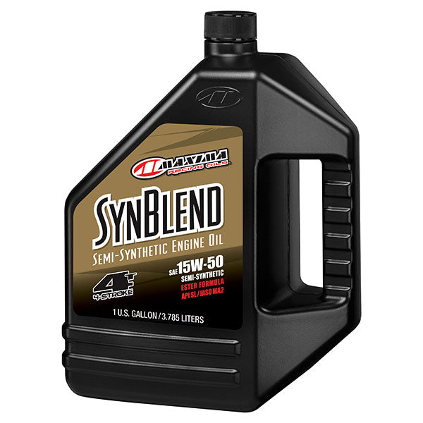 MAXIMA RACING OILS SYNTHETIC BLEND ESTER 4-STROKE ENGINE OIL 15W50 128 OZ 30-369128B-1