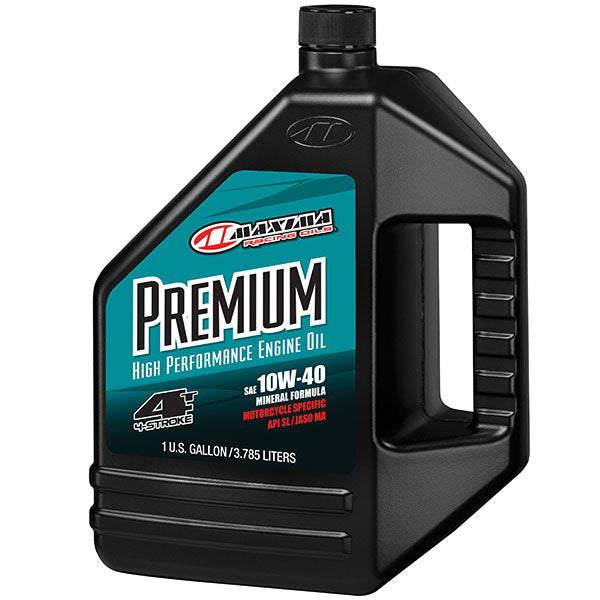 MAXIMA RACING OILS PREMIUM HIGH PERFORMANCE 4-STROKE ENGINE OIL 10W40 128 OZ 349128-1