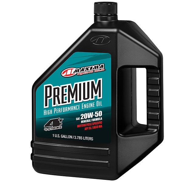 MAXIMA RACING OILS PREMIUM HIGH PERFORMANCE 4-STROKE ENGINE OIL 20W50 128 OZ 359128-1
