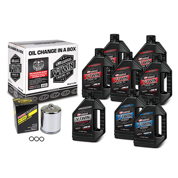 MAXIMA RACING OILS V-TWIN OIL FULL CHANGE KIT MILWAUKEE-EIGHT CHROME 90-129018PC