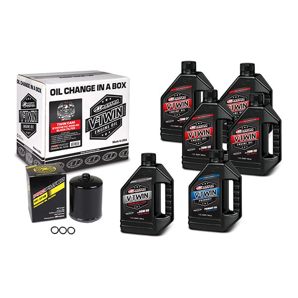 MAXIMA RACING OILS V-TWIN OIL FULL CHANGE KIT TWIN CAM BLACK 90-119016PB