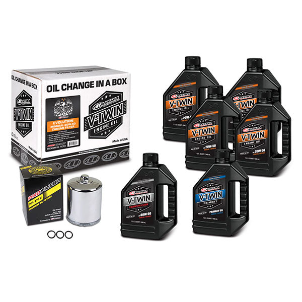 MAXIMA RACING OILS V-TWIN OIL FULL CHANGE KIT EVOLUTION CHROME 90-069016PC