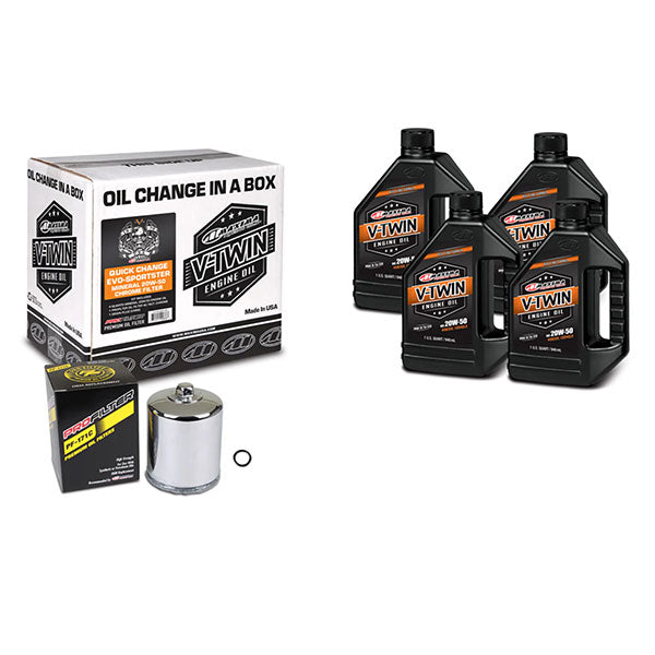 MAXIMA RACING OILS V-TWIN OIL QUICK CHANGE KIT EVO/SPORTSTER CHROME 90-069014PC