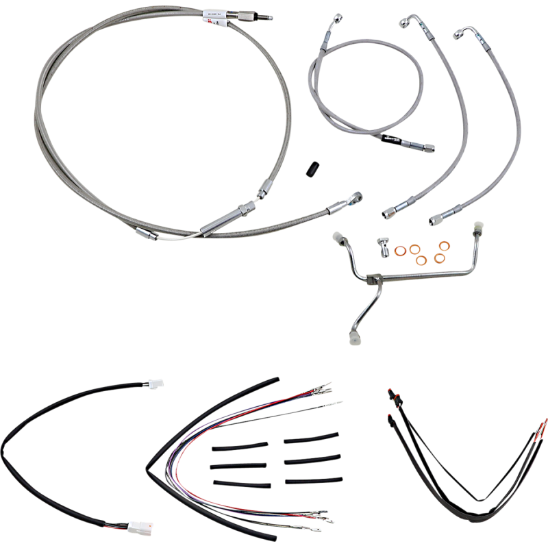 BURLY BRAND HANDLEBAR CABLE/BRAKE LINE KIT - COMPLETE - 18" APE HANGER H B30-1154