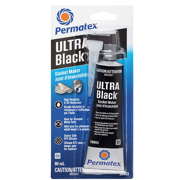 PERMATEX ULTRABLACK RTV GASKET MAKER 80ML METALLIC BLACK 59803