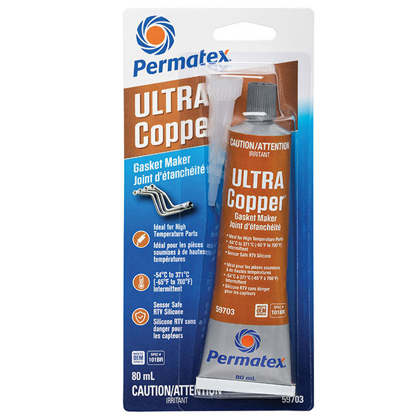 PERMATEX ULTRACOPPER RTV GASKET MAKER 80ML COPPER 59703
