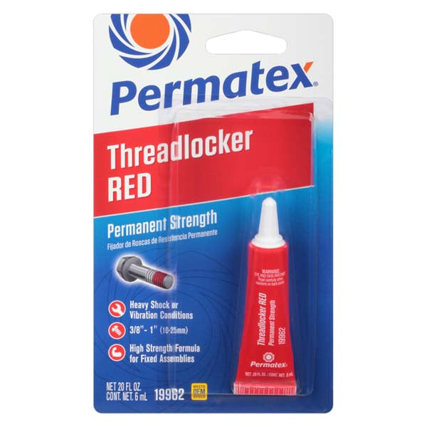 PERMATEX PERMANENT STRENGTH THREADLOCKER RED, 6 ML  26207