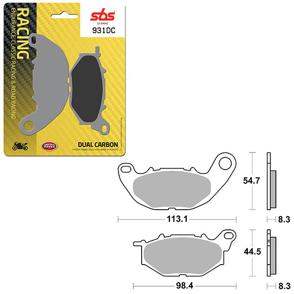SBS DUAL CARBON FRONT FOR RACE USE ONLY BRAKE PAD  6290931100