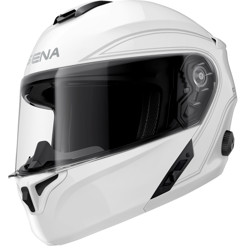 SENA OUTRUSH R BLUETOOTH HELMET FLIP-UP GLOSSY WHITE S SIZE DOT OUTRUSHR-GW00S3