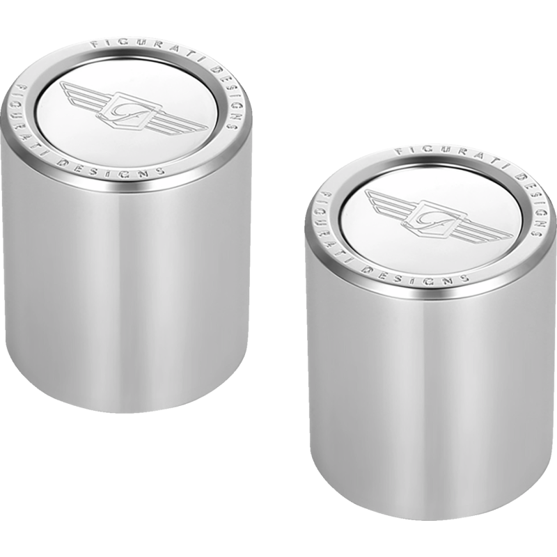 FIGURATI DESIGNS ND MAG DOCKING COVERS SILVER WITH FD LOGO-27.2X32MM FD01-DC-27.2/32-SS