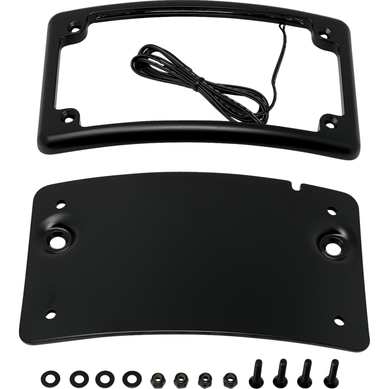KODLIN CURVED UNIVERSAL LICENSE PLATE KIT BLACK KUS20200