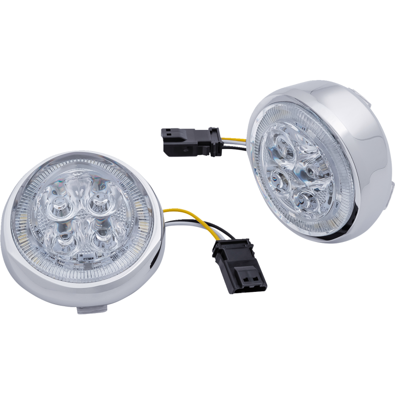 CIRO LLC TURN SIGNAL INSERT - FRONT - CHROME/CLEAR 45403