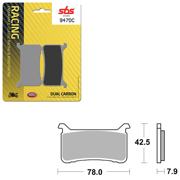 SBS DUAL CARBON FRONT FOR RACE USE ONLY BRAKE PAD  6290947100